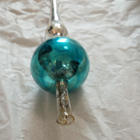 Antique Silver and Blue Tree Topper Ornament - Picture 2 of 3